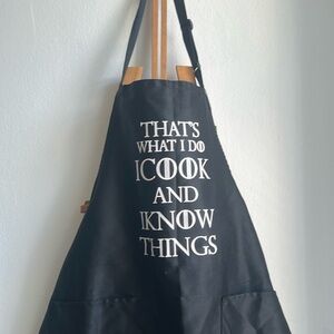 Grilling Black Apron with pockets and funny White Text